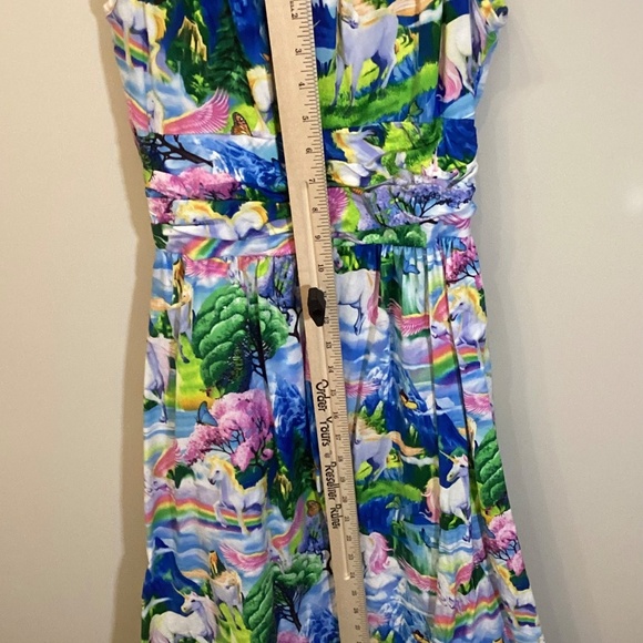 Retrolicious Pegasus Rainbow Print Dress Women’s Size XS Made in USA Pockets HTF - Picture 12 of 14